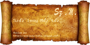 Szélesy Máté névjegykártya