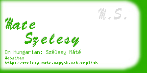 mate szelesy business card