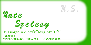 mate szelesy business card